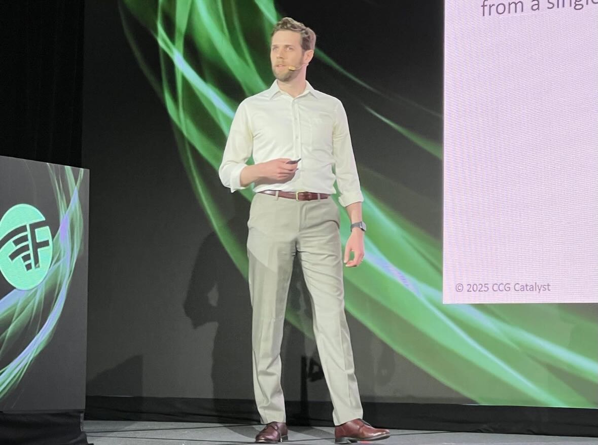 Tyler Brown speaking at Finovate 2025